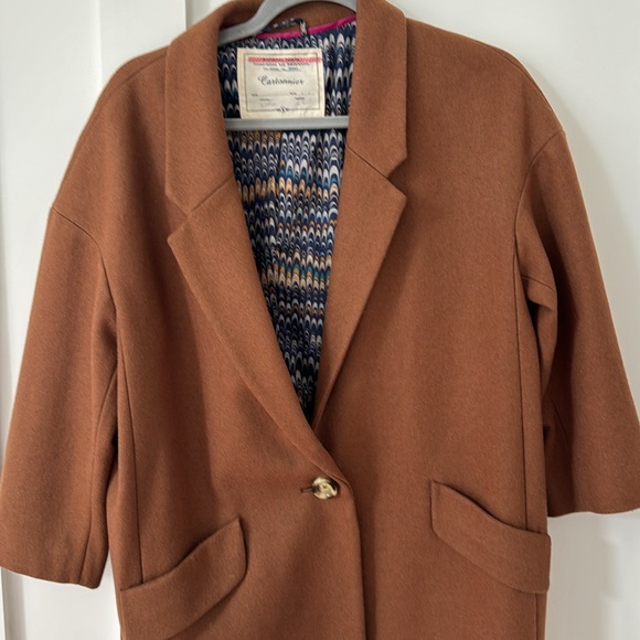 Anthropologie Wool Blend Brown Coat Size M - Picture 3 of 9